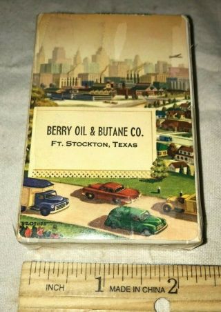Antique Deck Playing Cards Berry Oil Ft.  Stockton Texas Vintage Car Tx