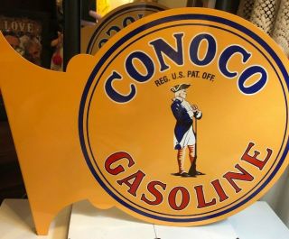 Vintage Design Sign Metal Decor Gas And Oil Sign - Conoco Oil And Gasoline