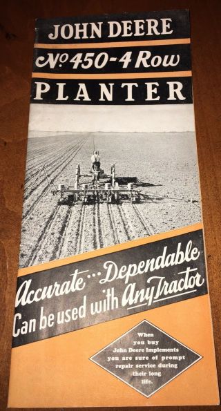 1936 John Deere No 450 - 4 Row Planter Brochure Tractor Farming A - 238 - 36 - 11