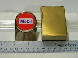 Vintage Mobil Oil Advertising Magnetic Metal Paper Clip
