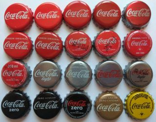 Coca - Cola - 20 Soda Bottle Crown Caps.  Details -.