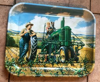 John Deere " Lunch Time " Tin Serving Tray 1942 Image By Walter Hinton Tractor