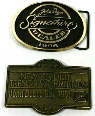 John Deere Belt Buckles 1991 & 1996 Brass