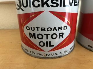 (2) Vintage full Quicksilver Formula2 Outboard Motor Oil Can Kiekhaefer FREESHIP 7