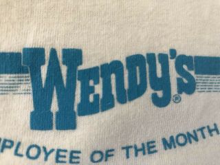 Vtg.  90’s Wendy’s International Fast Food Employee Of The Month Adult T - Shirt Xl