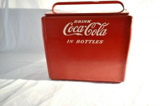 Vintage Coca - Cola Cooler W/ Tray And Bottle Cap Opener On Side