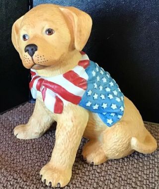 Lenox Freedom Puppy Patriotic Golden Retriever Dog American Flag 2003