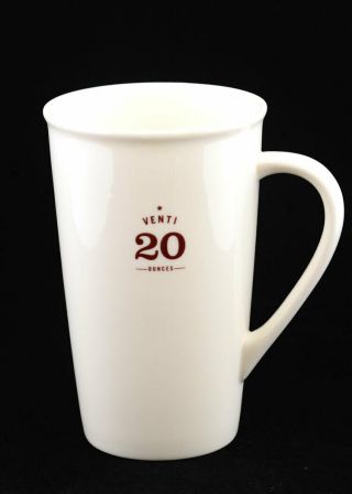 Starbucks White Venti 20 Ounce Ceramic Mug 2010