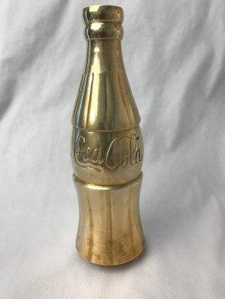 Vintage Coca Cola Brass Bottle Flower Vase 7.  5 " T X 2 5/8 " W Coke Collector Item