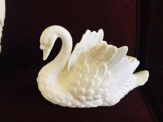 White Porcelain Swan Figurine / Planter - Large