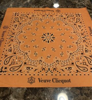 Authentic Veuve Clicquot Signature Yellow Cloth Bandana Scarf Wrap Awesome Vcp