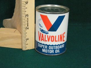 Vintage Rare Valvoline Outboard Boat Motor Oil Can Full 8oz 2 Cycle