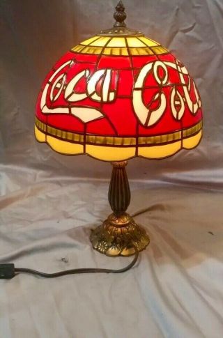 Tiffany Style Coca - Cola Stained Glass Plastic Table / Desk Lamp 4