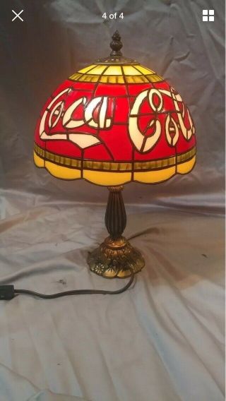 Tiffany Style Coca - Cola Stained Glass Plastic Table / Desk Lamp 5