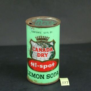 Vintage Canada Dry Hi - Spot Lemon Flat Top Soda Can 12 Oz Vanity Minn.  Jb377