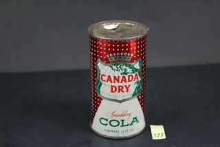 Vintage Canada Dry Sparkling Cola Flat Top Soda Can 12 Oz Illinois Jb373