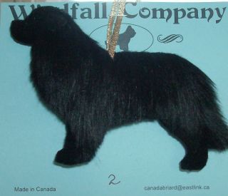 All Black Newfoundland Dog Soft Plush Christmas Canine Ornament 2 By Wc
