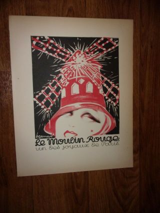1928 Charles Gesmar Moulin Rouge Color Lithograph The Jewel Of Paris