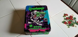 Vtg 1996 Goosebumps Book Storage Tin Vault Crypt Metal Tin Box Hershey Reese’s