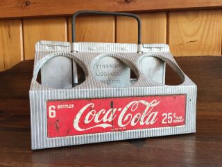 Vintage Coca Cola Metal 6 Pack Carrier