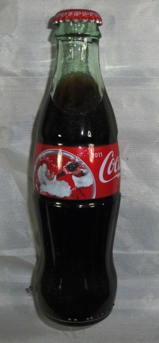 Coca Cola Bottle - 2011 Santa Christmas Bottle - & Full - Coke