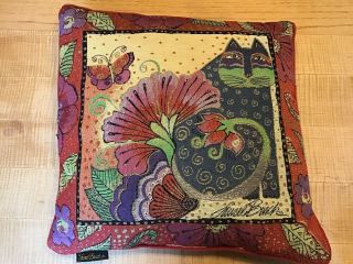 Laurel Burch Cat Tapestry Pillow - Great Colors