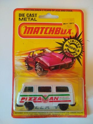 Vintage Matchbox Die Cast Metal Pizza Van 1976 1980 Nos