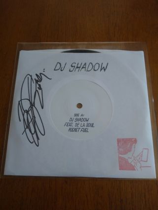 Dj Shadow Rocket Fuel Lp Ft De La Soul 7 " Vinyl Record Rappcats /300 Signed