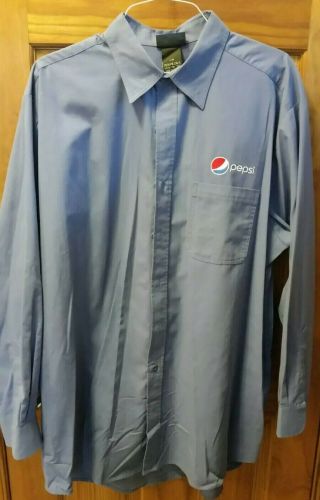 Authentic Pepsi Aramark Work Embroidered Logo Long Sleeve Shirt Mens Size 2xl