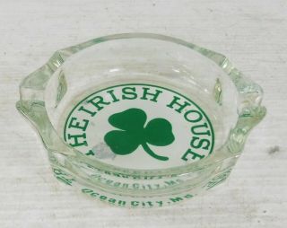 Vintage 1970s The Irish House Glass Bar Ashtray Ocean City Maryland