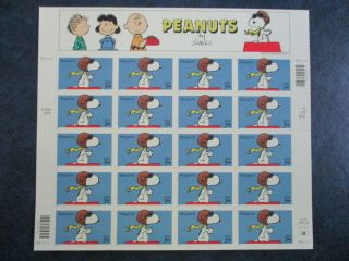 Snoopy Sheet Of U.  S Stamps With Header 3507