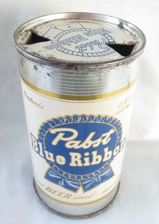 Vtg Pabst Blue Ribbon 12 Oz Flat Top Beer Can - Finest Beer Served