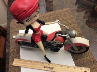 Rare Betty Boop On Harley Style Motorcycle