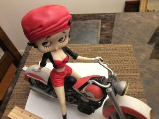 Rare Betty Boop On Harley Style Motorcycle 2