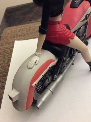 Rare Betty Boop On Harley Style Motorcycle 8