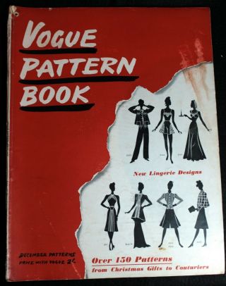 Rare December 1939 Wartime Vintage Vogue Pattern Book