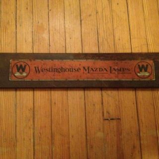 Antique/vintage Westinghouse Mazda Lamps Store Display Metal Advertising Sign