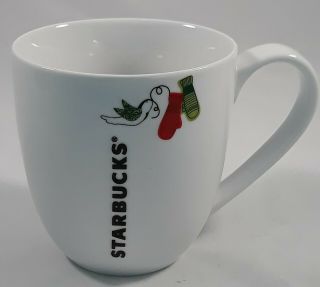 Starbucks Coffee Mug Cup Bird With Mittens Seasonal 13 Oz.  Pre Owned