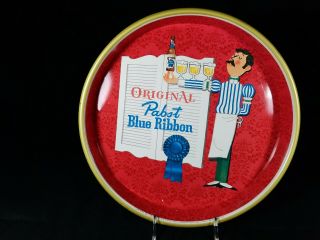 Vintage Pabst Blue Ribbon Metal Beer Tray Long Arm Pbr Usa