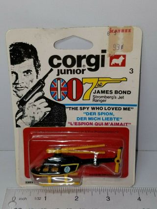 Vintage Corgi Juniors James Bond 007 " The Spy Who Loved Me " Helicopter No.  3