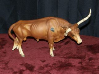 Vintage Breyer Texas Longhorn With Striped Horns -