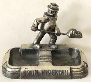 Vintage Iron Fireman Advertising Robot Man Ashtray Industrial Design Steampunk