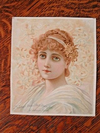 1894 Norfolk India Pale Stock Ale Advertising Card - Lady - Beer