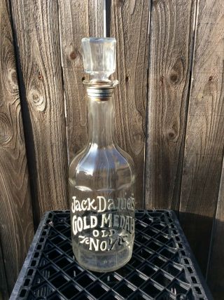 Commemorative Jack Daniels Whiskey Bottle Decanter Gold Medal Old No 7 With Cork