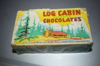 Antique Log Cabin Chocolate Advertising Box Robison Toronto
