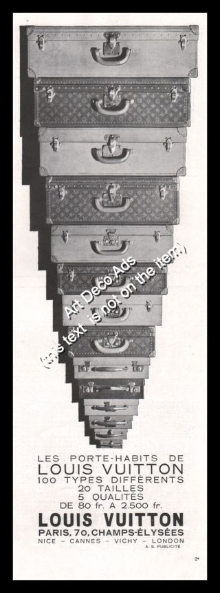 1932 Louis Vuitton Luxury Luggage Art Deco Vintage Print Ad - Z1