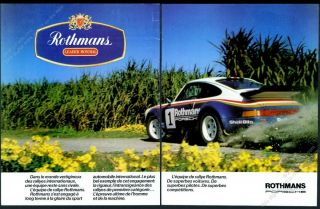 1984 Porsche 911 Rothmans Race Car Photo French Vintage Print Ad