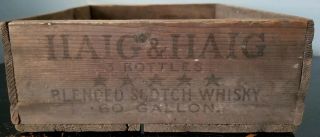 Rare Edinburgh Scotland Haig & Haig Scotch Whisky 3 - 20 Gallon Bottle Wood Box