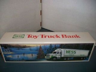 Hess 1987 Toy Truck With Barrels Bank With Gold Grill Mib