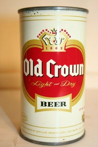 Old Crown Beer 12 Oz Flat Top - Centlivre Brewing Corp. ,  Fort Wayne,  Indiana
